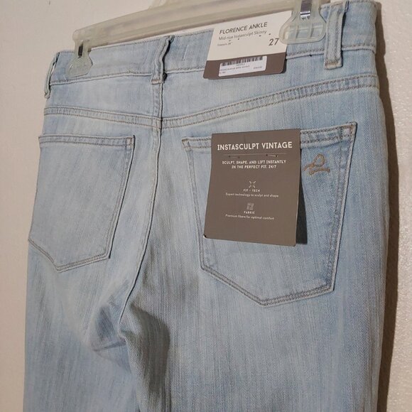 NWT! DL1961 Florence Mid-Rise Instasculpt Skinny Ankle Jean Light Wash - 27 (4) - Picture 5 of 12